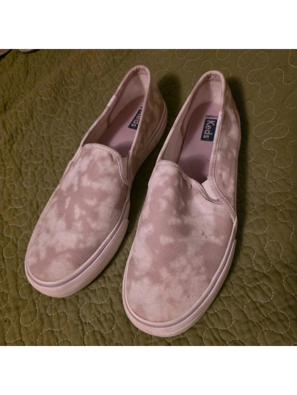 Women's Size 11 Keds Softerra pink & purple tie-dye slip-on sneakers